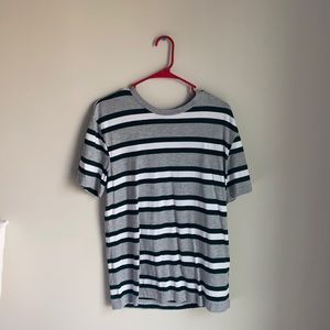 H&M DIVIDED Medium Green and White Striped Shirt